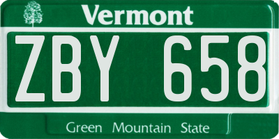 VT license plate ZBY658