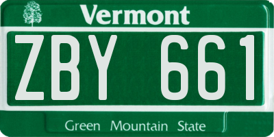 VT license plate ZBY661