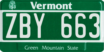VT license plate ZBY663