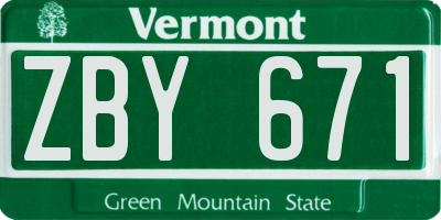 VT license plate ZBY671