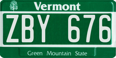 VT license plate ZBY676
