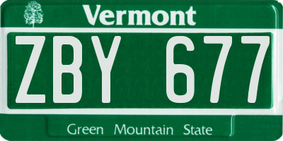 VT license plate ZBY677
