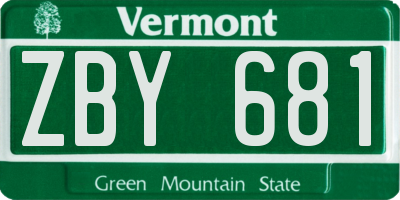 VT license plate ZBY681