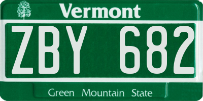 VT license plate ZBY682