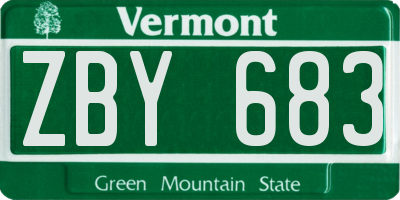 VT license plate ZBY683