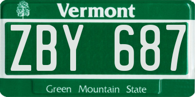 VT license plate ZBY687