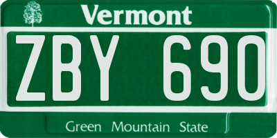 VT license plate ZBY690