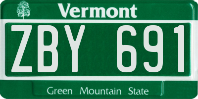 VT license plate ZBY691