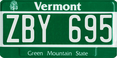VT license plate ZBY695