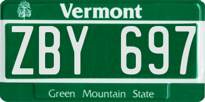 VT license plate ZBY697