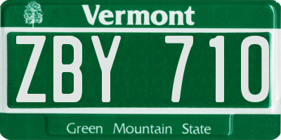 VT license plate ZBY710