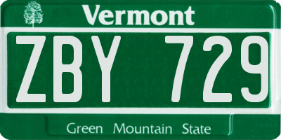 VT license plate ZBY729