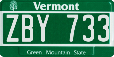 VT license plate ZBY733