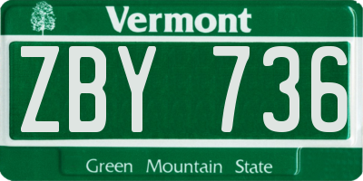 VT license plate ZBY736