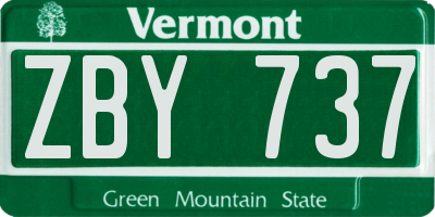 VT license plate ZBY737