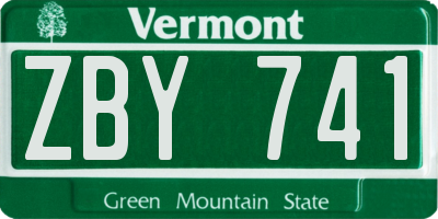 VT license plate ZBY741