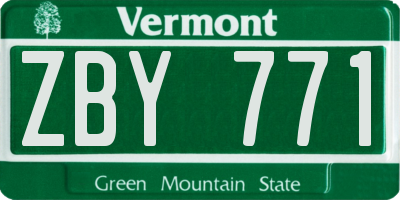 VT license plate ZBY771