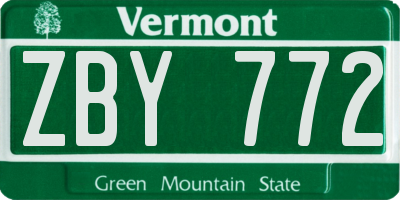 VT license plate ZBY772