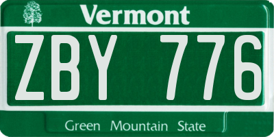 VT license plate ZBY776