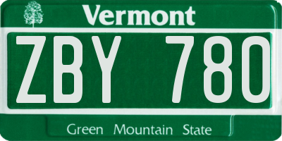 VT license plate ZBY780
