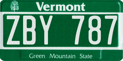 VT license plate ZBY787