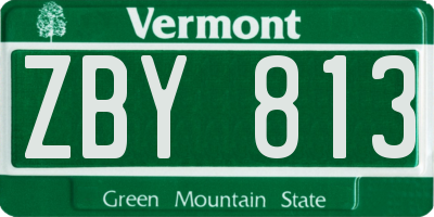 VT license plate ZBY813