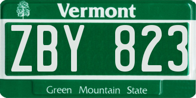 VT license plate ZBY823