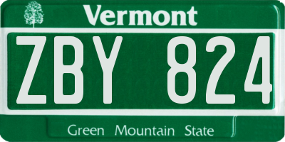 VT license plate ZBY824