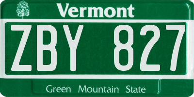 VT license plate ZBY827