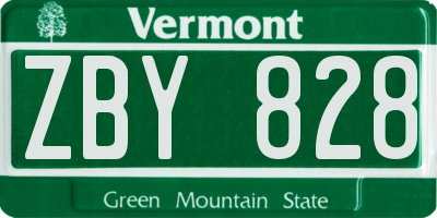 VT license plate ZBY828