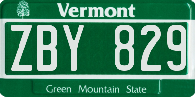 VT license plate ZBY829