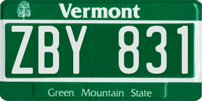 VT license plate ZBY831