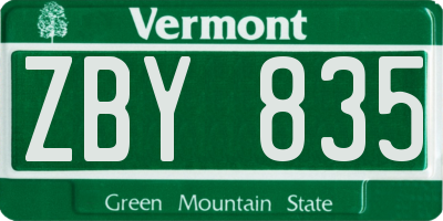VT license plate ZBY835