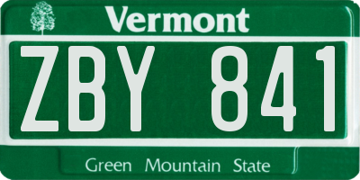 VT license plate ZBY841