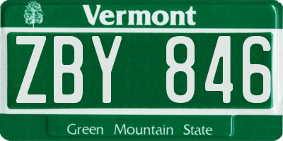 VT license plate ZBY846