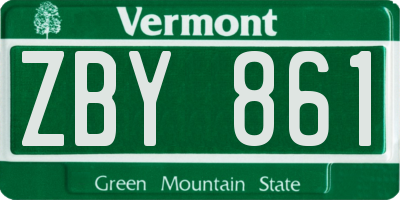 VT license plate ZBY861