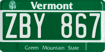 VT license plate ZBY867