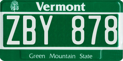 VT license plate ZBY878