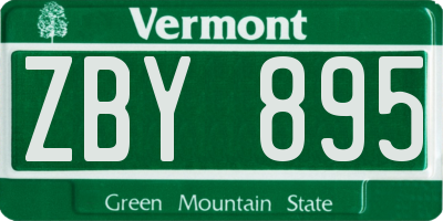 VT license plate ZBY895