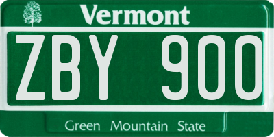 VT license plate ZBY900