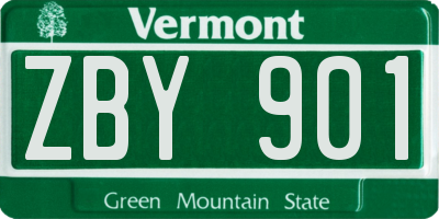 VT license plate ZBY901