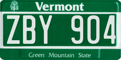 VT license plate ZBY904