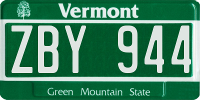 VT license plate ZBY944