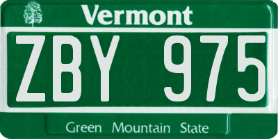 VT license plate ZBY975