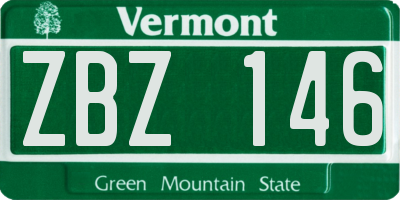 VT license plate ZBZ146