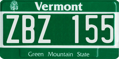 VT license plate ZBZ155