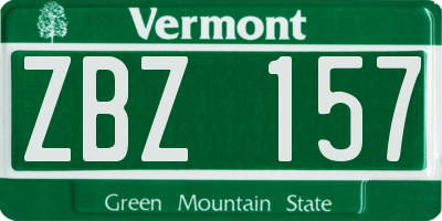 VT license plate ZBZ157