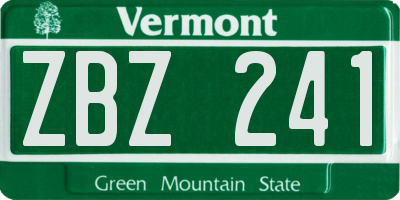 VT license plate ZBZ241
