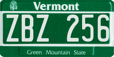 VT license plate ZBZ256