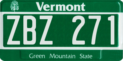 VT license plate ZBZ271